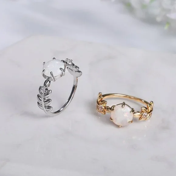 💎Dainty Opal CZ Silver Plated Beautiful Fashion Trendy Ring for Women,UN… - Picture 5 of 6